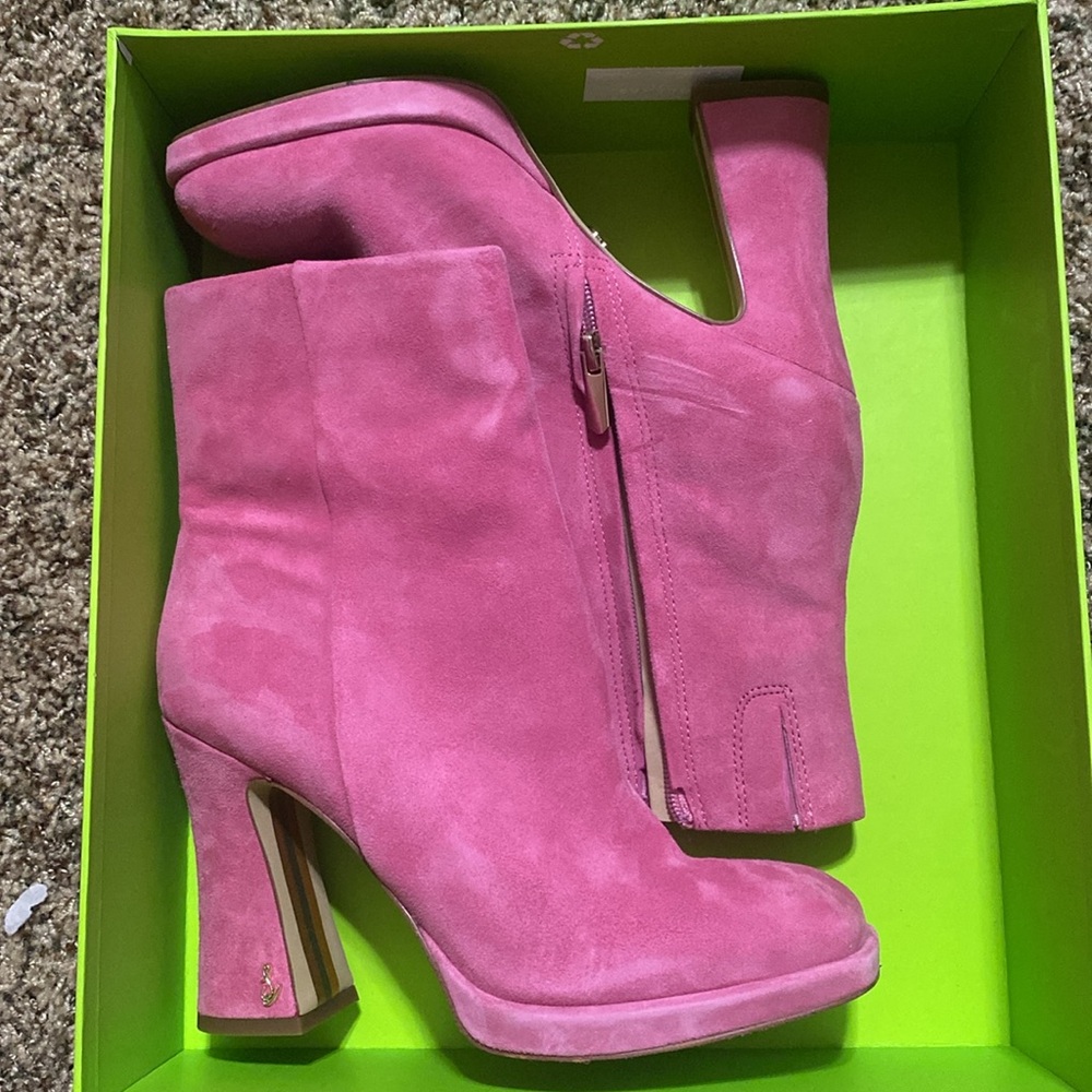 Sam Edelman Jaye Women's Boots Pink Confetti Suede